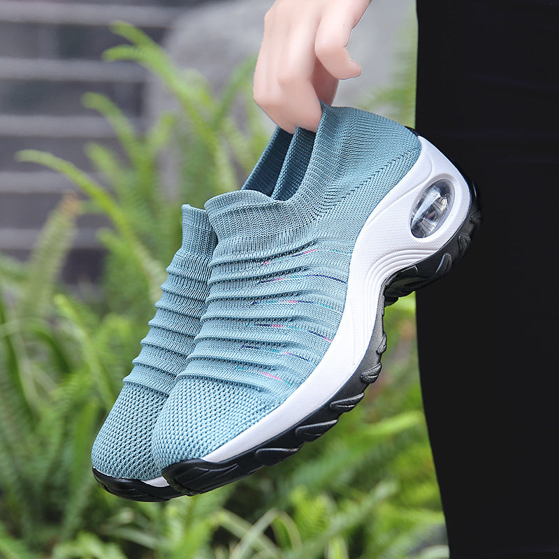 Fashion Casual Shoes Women Knitted Platform Ladies Sneakers Slip on Wedge Loafers Outdoor Tenis Shoes For Women Zapatos De Mujer