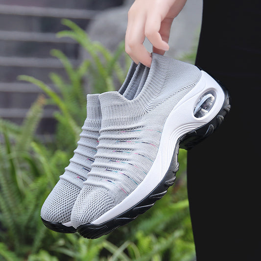 Fashion Casual Shoes Women Knitted Platform Ladies Sneakers Slip on Wedge Loafers Outdoor Tenis Shoes For Women Zapatos De Mujer