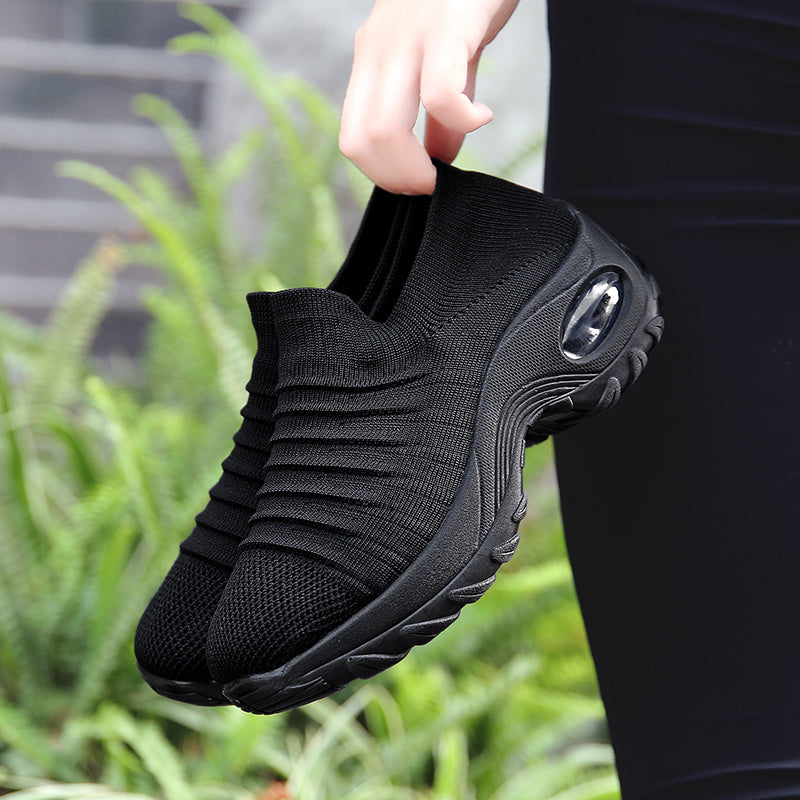 Fashion Casual Shoes Women Knitted Platform Ladies Sneakers Slip on Wedge Loafers Outdoor Tenis Shoes For Women Zapatos De Mujer