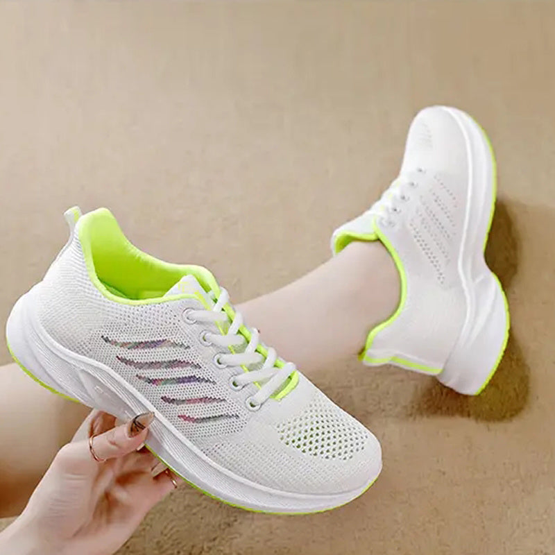 Womens Fashion Casual Sports Shoes Breathable Mesh Flat Ladies Outdoor Tennis Running Shoes