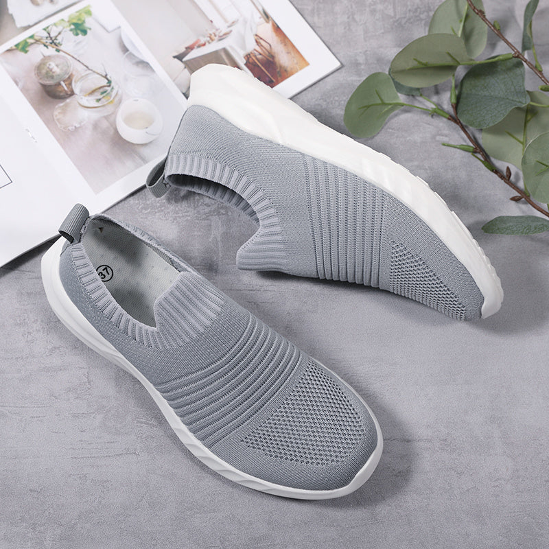 Women Vulcanized Shoes High Quality Women Knitted Casual Sneakers Slip On Flats Shoes Women's Loafers Walking Shoes