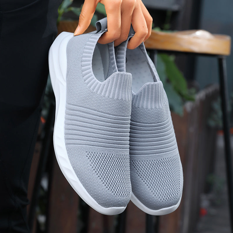 Women Vulcanized Shoes High Quality Women Knitted Casual Sneakers Slip On Flats Shoes Women's Loafers Walking Shoes