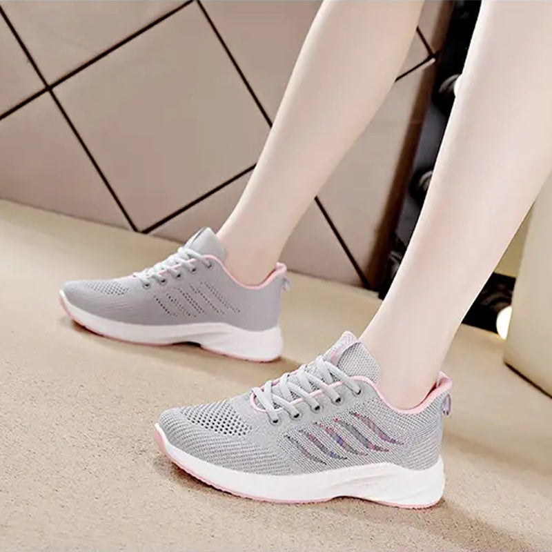 Womens Fashion Casual Sports Shoes Breathable Mesh Flat Ladies Outdoor Tennis Running Shoes